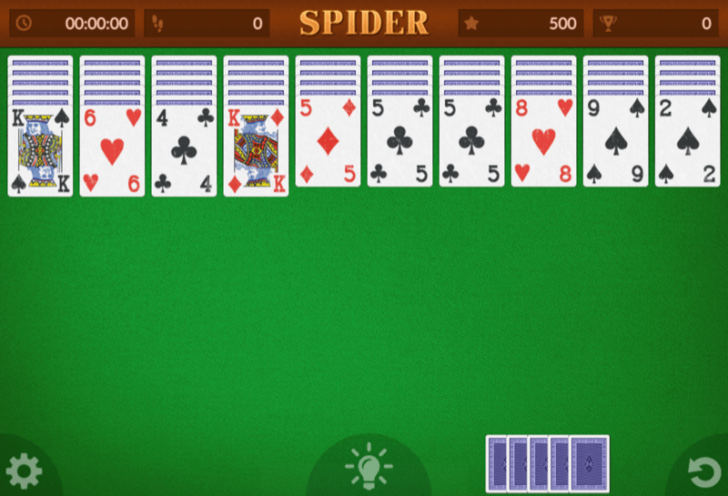 Uma curta demostração de como jogar Paciência Spider 