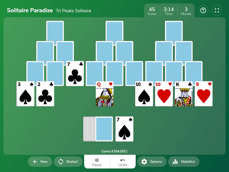 play tripeaks solitaire online free